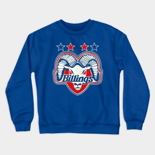 Defunct Billings Bighorns Hockey Team Crewneck Sweatshirt